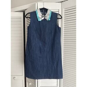 Miu Miu Denim and Sequin Shift Dress